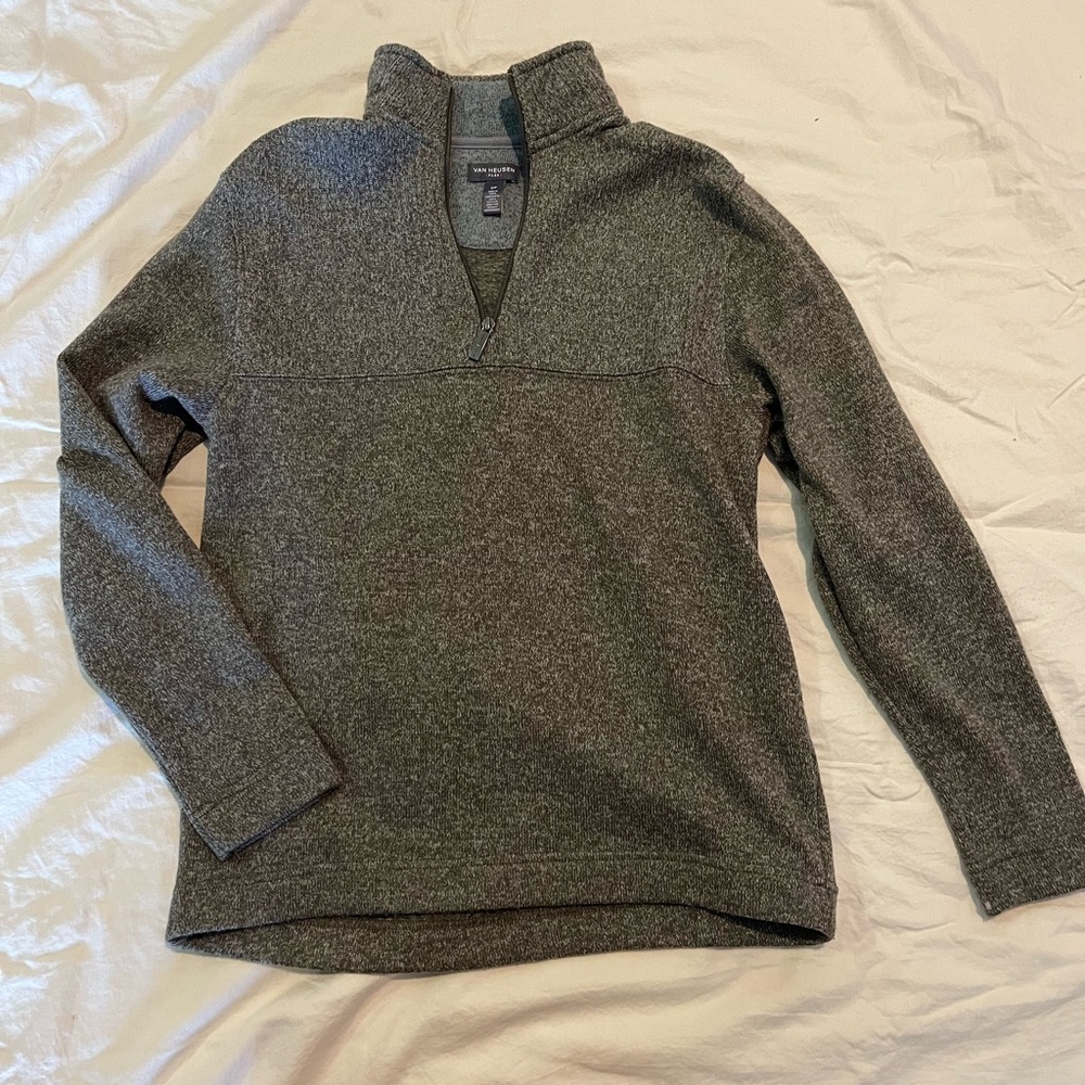 Men's Charcoal Zip-Up Sweater